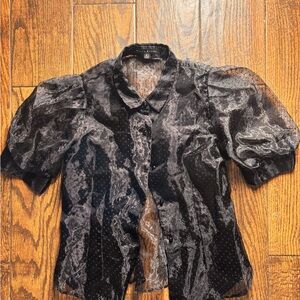 Haute Monde Black  Dotted Blouse